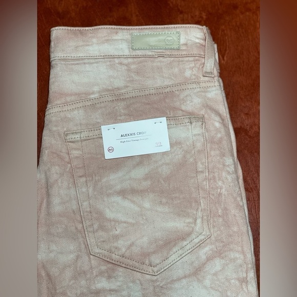 AG Jeans Alexxis Vintage High-Rise Straight Crop in Tie-Dye Mauve Orchid 32R - Picture 16 of 16